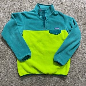 Patagonia Synchilla Snap Fleece Women’s Green And Blue Lightweight Size Large